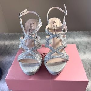 Elegant Silver Strappy Heels